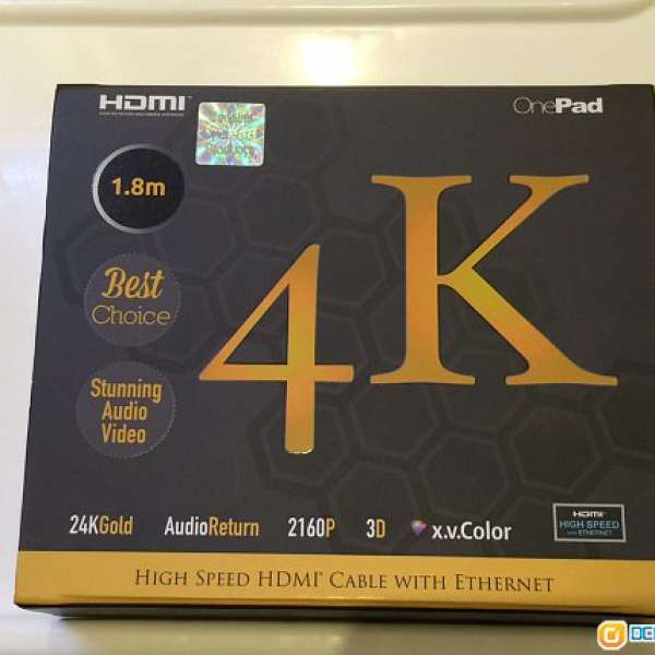 OnePad High Speed with Ethernet HDMI cable 24K鍍金端子接口HDMI 線