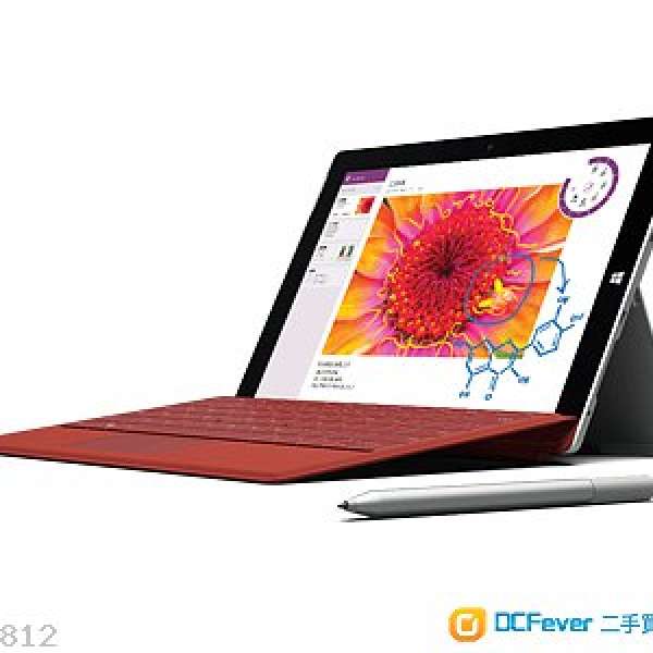 100%全新Surface 3 (128GB)黑色平板電腦 連鍵盤保護蓋 + touch pen