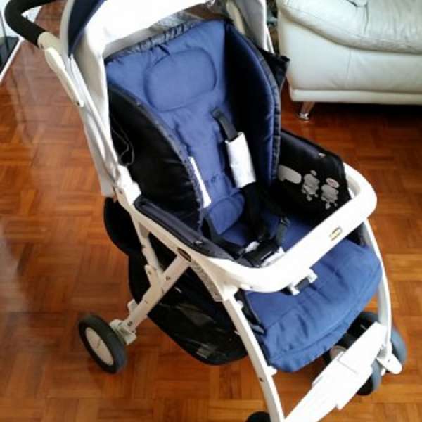 95% new Chicco SimpliCITY stroller 藍白色BB車