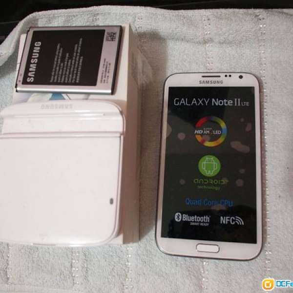 90%new 白色港行貨 Samsung Note2 N7105- 16GB- 包兩粒電 4G