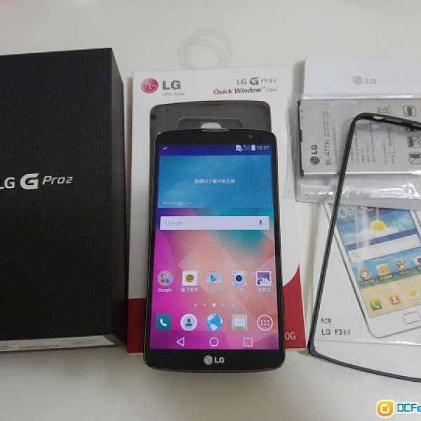 90%新 LG G Pro2 16GB 黑色行貨 Full Set (送座充連電, 原廠Window Case, 保護貼)