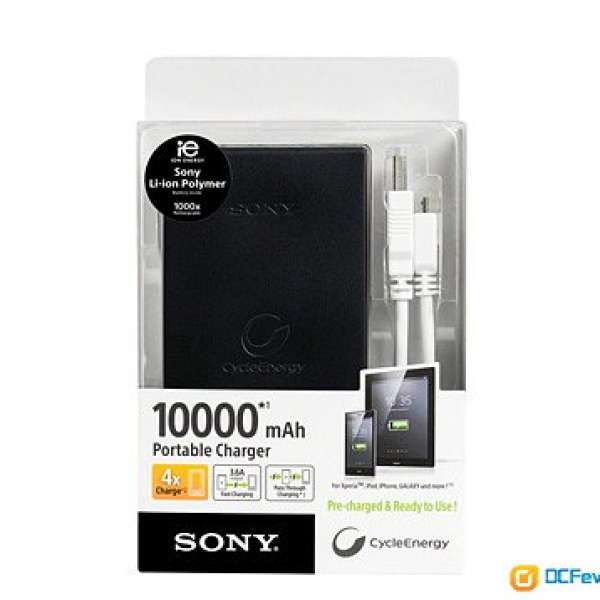 全新 原廠 Sony CP-F10L Black 黑色 Li-ion Lithium 10000 mAh USB 尿袋 充 電池