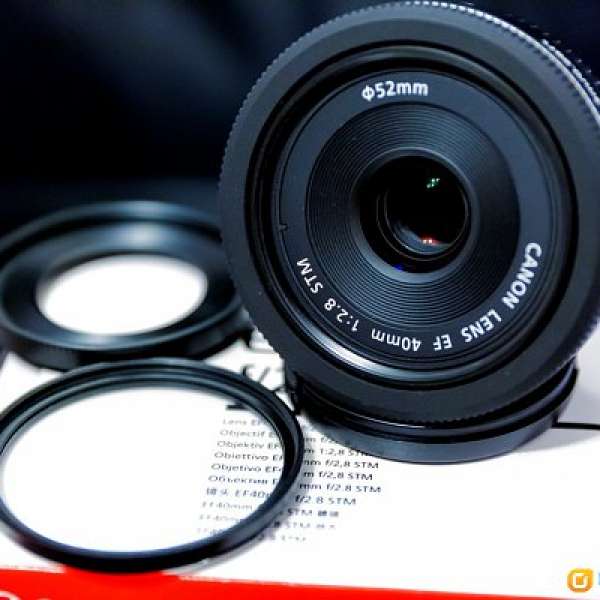 Canon EF 40mm f/2.8 STM (連Hood、filter)