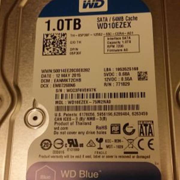 全新 WD Blue 1.0TB HD