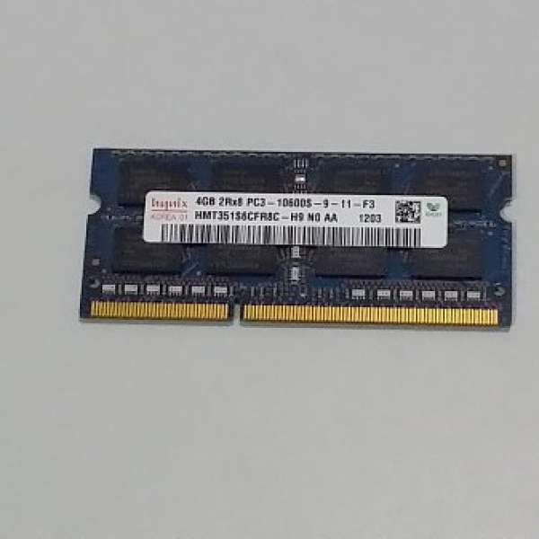 HYNIX DDR3-1333 notebook ram 4G X1 保用3日