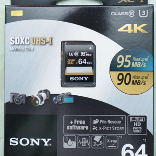 全新Sony 64GB SDXC 95R 90W SF-64UZ,可換NP-FW50 A7系電