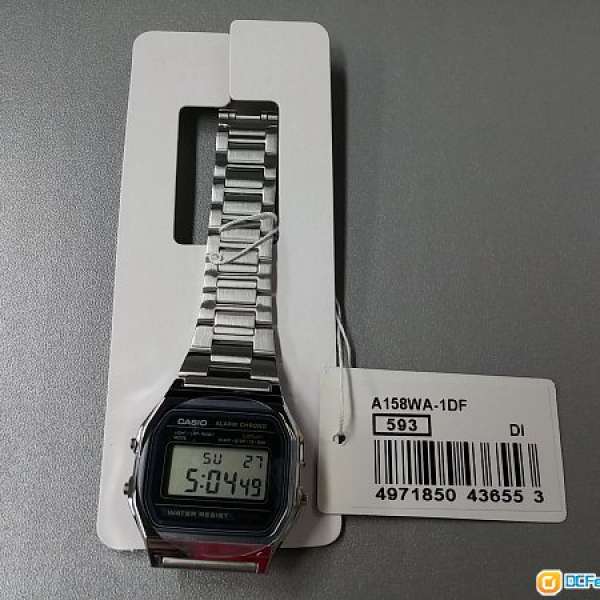 【全新】 Casio A158WA-1 銀 不鏽鋼帶 手錶 禮物 A158 經典鋼錶電子錶