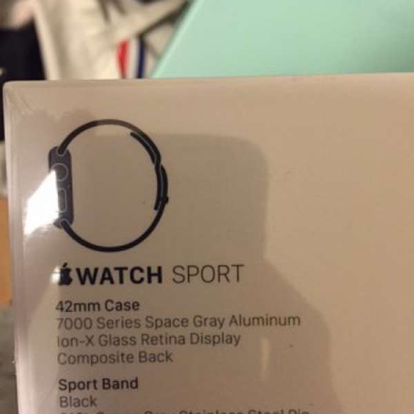 apple watch 全新 42mm 毫米太空灰鋁金屬錶殼配黑色運動錶帶