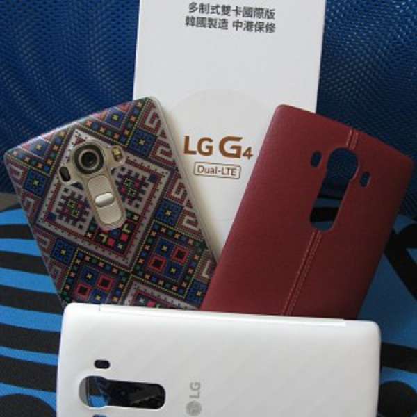 LG g4雙卞版金色紅皮99.9新無花大行行貨有單盒全齊耳桐末用過保至16年5月27日