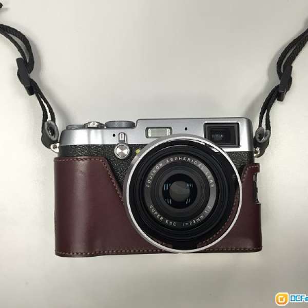 GARIZ FUJI Brown Leather Half Case 皮套 For X100T X100S X100