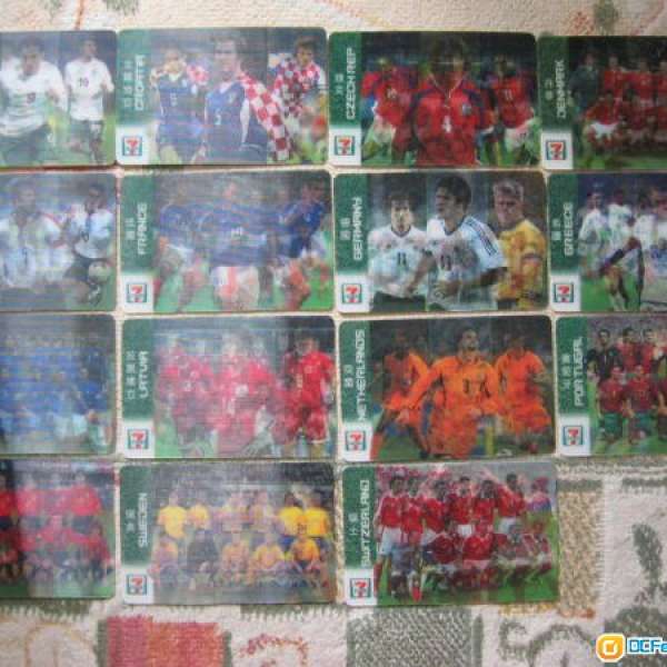 7-11 2004 歐洲國家盃足球狂熱卡 (足球咭) 全套15張
