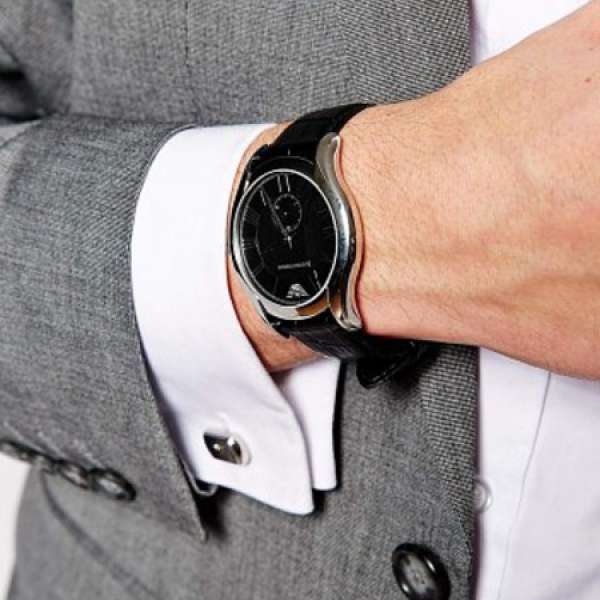 全新Emporio Armani 皮帶手錶連袖口鈕