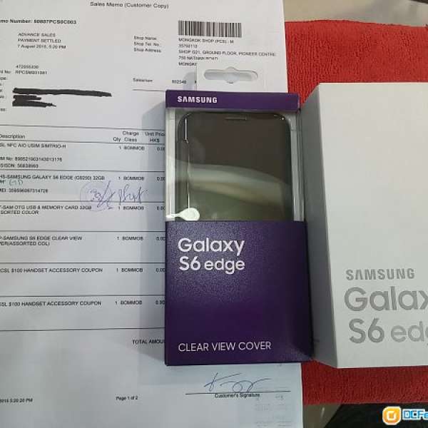 全新 Samsung S6 Edge(G9250)4G-LTE 金色 32GB 香港行貨 全套 有單 送原裝手機套