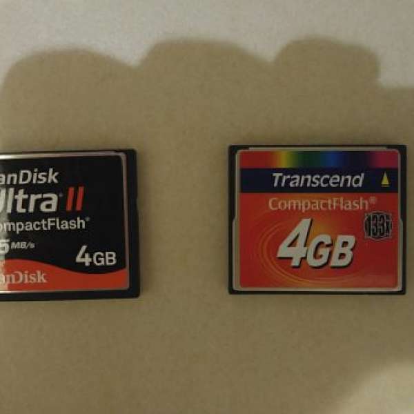 4GB CF X 2 (TRANSCEND 及 SANDISK ULTRA II) --- 包郵