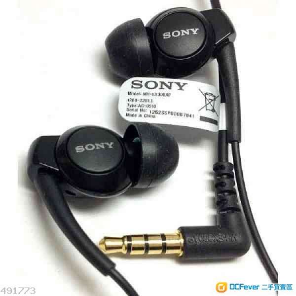 100%全新原裝 SONY立體聲免提耳機,耳筒,Handfree MH-EX300AP for Xperia Z一對!