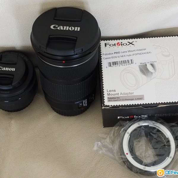 Canon 99.9% 新水貨50/1.8 STM, 24-105/3.5-5.6 和fotodiox EF to E mount