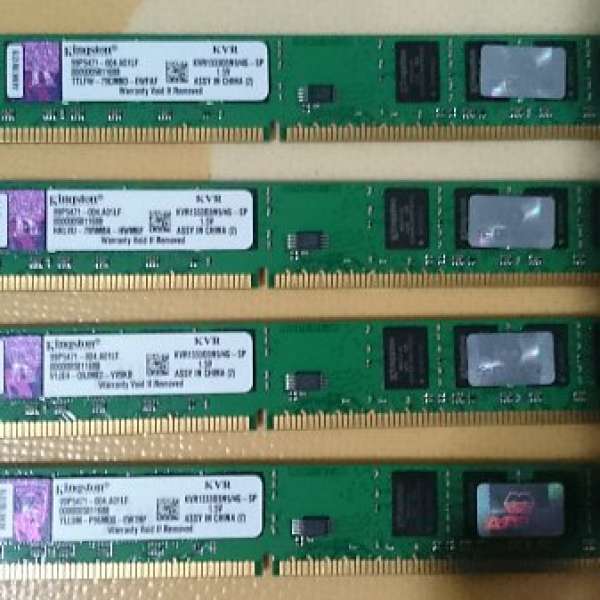 Kinston DDR3 1333 KVR1333D3N9 RAM x4