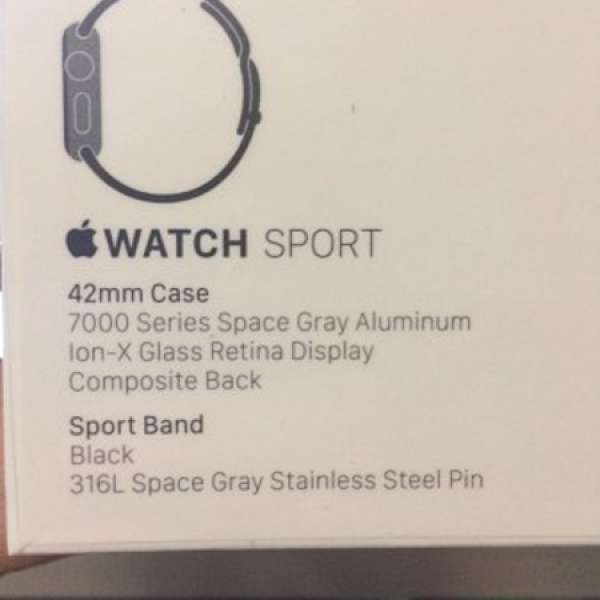 100% 全新apple watch sport 42mm 黑色 (包裝未拆)