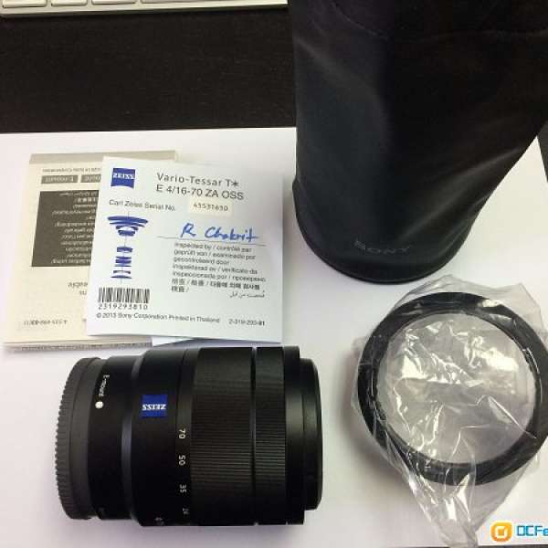 九成新 Sony E 16-70mm F4 ZA OSS 齊配件連原裝盒(機袋, 鏡頭蓋)