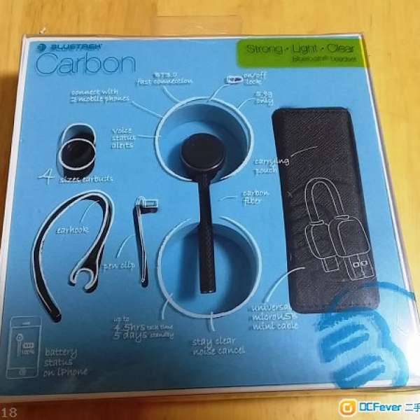 100% New Bluetrek Carbon Bluetooth Headset