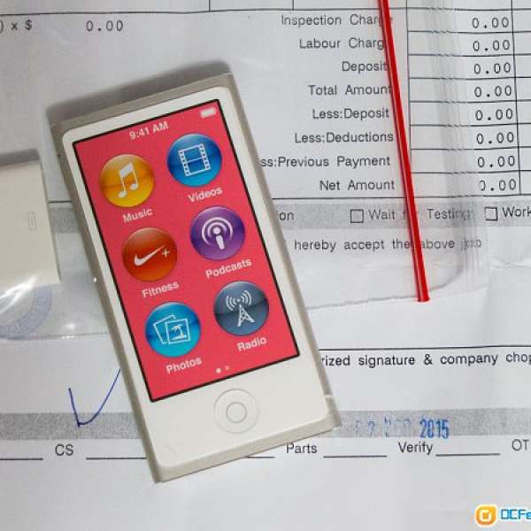 全新iPod Nano 7 16GB 銀色連Lightning to 30-pin Adapter