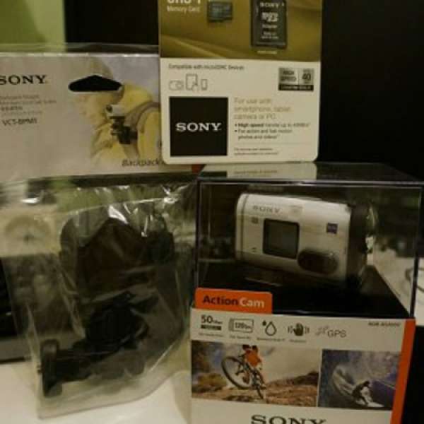 [全新]SONY Action Cam HDR-AS200V + SD Card + Backpack mount