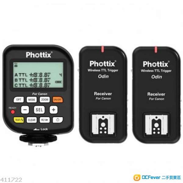 Phottix Odin TTL Flash Trigger for Canon (1 Tx & 2 Rx) 95% new