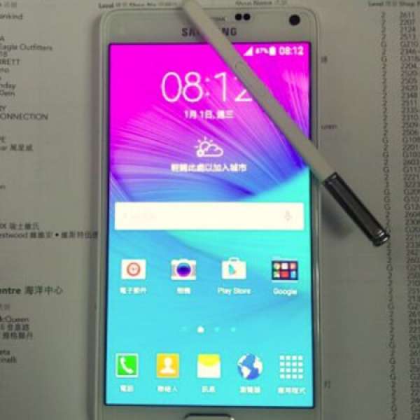 samsung 行貨note4  白色N9100 雙咭版16G