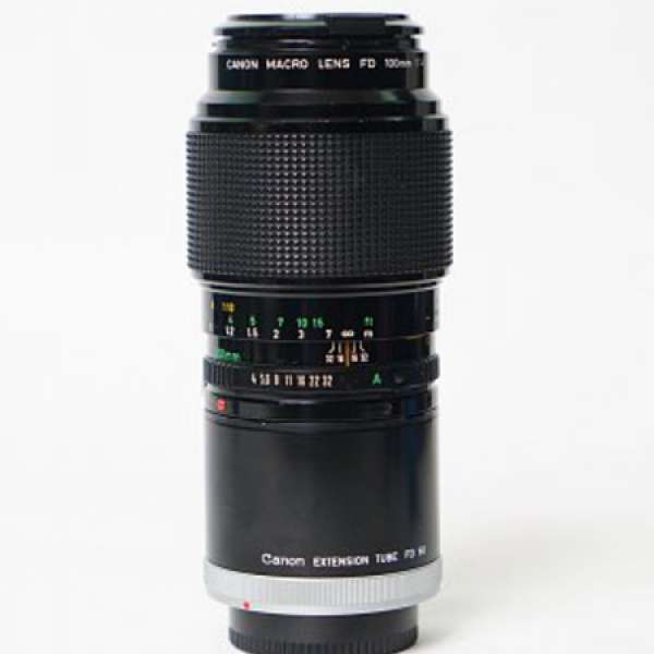 Canon nFD 100mm f/4 Macro w/extension tube FD-50