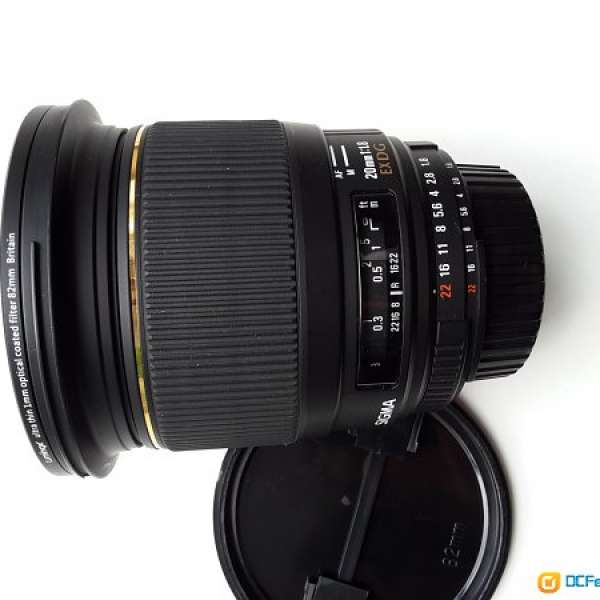 90%new行貨有保用sigma20mmF1.8 for nikon 全片幅鏡連filter