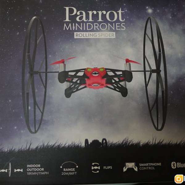 95%新 Parrot MiniDrone Rolling Spider 紅色