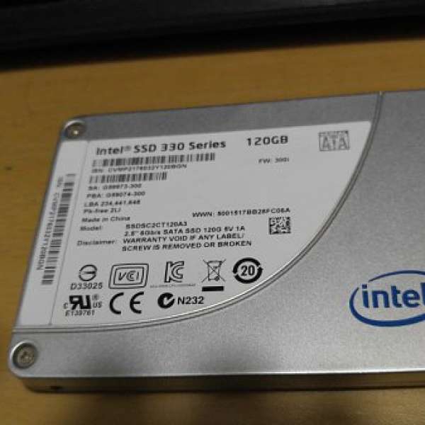 Intel SSD 330 120GB SATA3 MLC