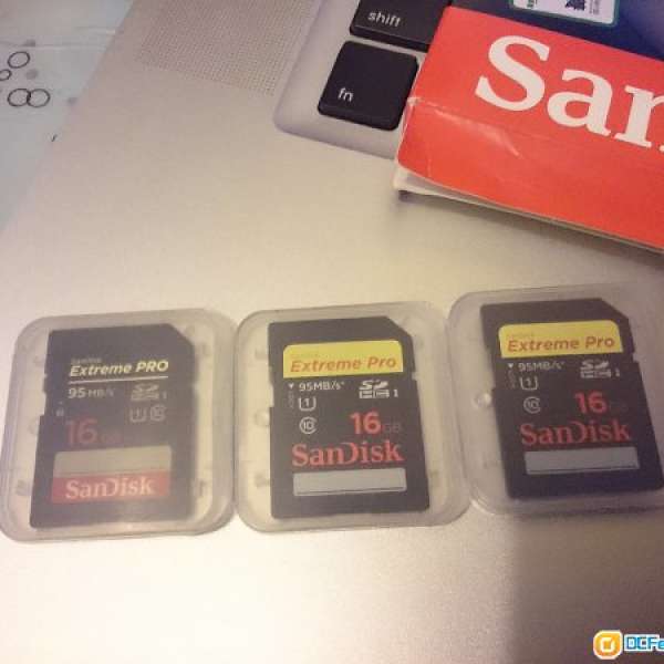 16GB Sandisk Extreme Pro SD card 3張