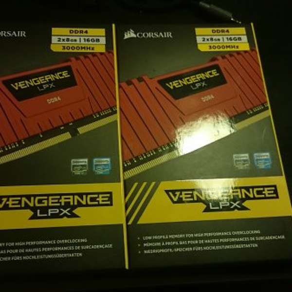 賣全新Corsair Vengeance LPX DDR4 3000MHz 2*8GB 2盒