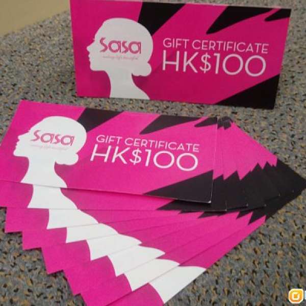 Sasa 莎莎 $100 現金券*15張（可散） 9折出讓