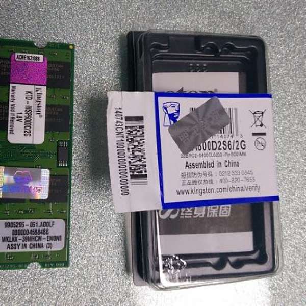99.9%NEW Kingston 2GB DDR2 800 SODIMM SO-DIMM KVR800D2S6/2G