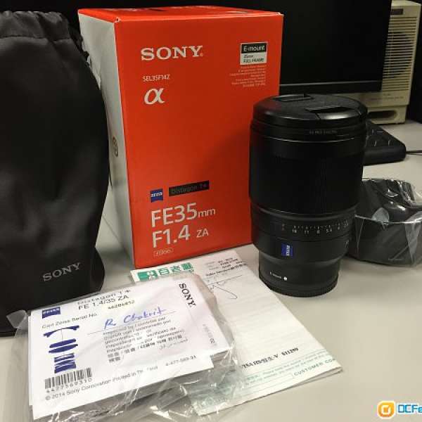 新淨行貨有保養Sony Distagon T* FE 35mm f/1.4 ZA (仲有7個月長保 )