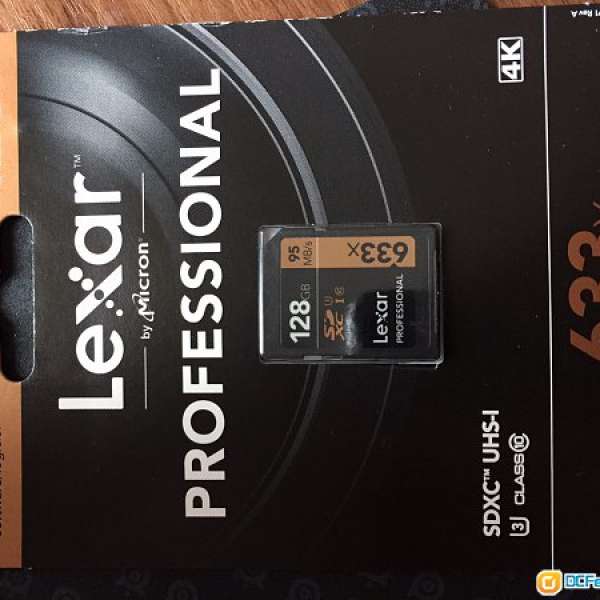 全新Lexar Professional 633x 128GB SDXC UHS-I/U3 Card (Up to 95MB/s Read)