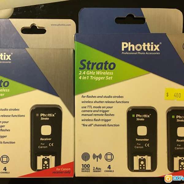 9成新phottix strato flash trigger for canon 引閃 （1射2收）