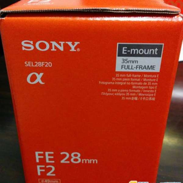 全新Sony SEL28F20 FE 28mm F2 送$200coupon