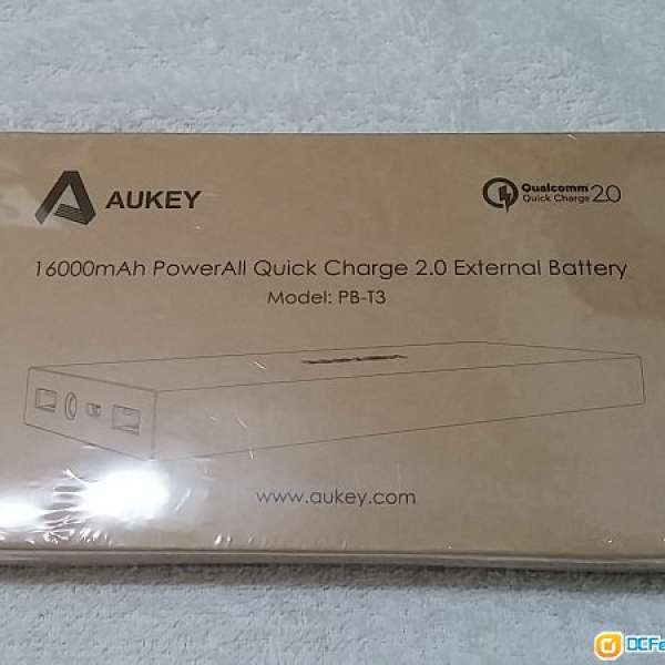 Aukey PB-T3 16000mAh Quick Charge 高通 QC2.0快充 鋰聚合物電池行動電源