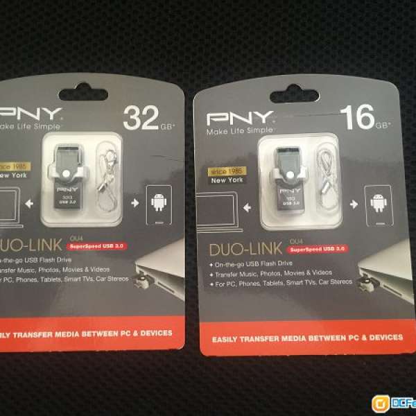 新版PNY DUO-LINK OU3 OTG FlashDrive USB3.0(1套2隻 32g+16g) 超值價!! 數量有限!!!!