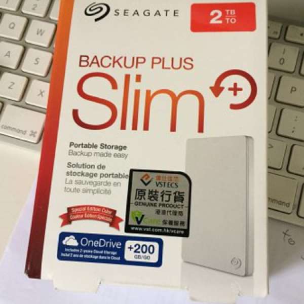 Seagate 外置硬碟 Backup Plus Slim 2TB USB3.0 白色 9月買