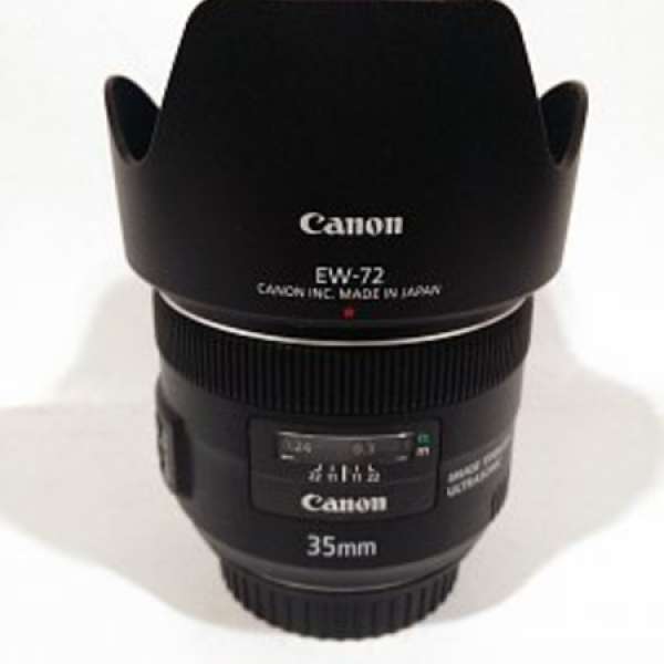 Canon EF 35mm f2 is usm及原廠遮光罩．