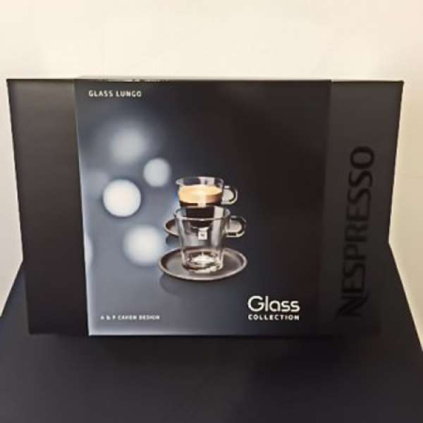 100%全新 Nespresso 玻璃 Lungo 咖啡杯及茶碟