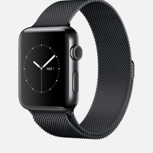 99.99%新 Apple Watch 42mm第二代最新 太空黑不鏽鋼錶殻藍寶石面配太空黑鋼織手環