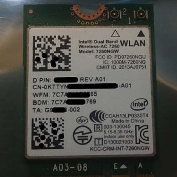 Ngff Intel 7260ac 一張 and Intel 7260n 一張