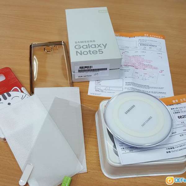 Samsung Note 5 金色 64GB 連 Wireless charger (Fast Charge)