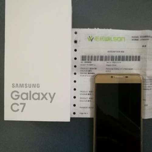 售99.9% 新行貨 Samsung C7 64GB 金色 雙卡 有單有盒有保養
