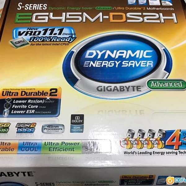 Gigabyte EG45M-DS2H + Intel E8500 + 4條2gb Ram